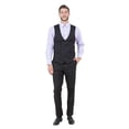 thumbnail image 3 of Men's 3pc Solid Skinny Fit Suit Set with Peak Lapel & Double Breasted Vest, 3 of 4