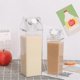 thumbnail image 2 of Botella de agua de cartón de leche de 500 ml/1000 ml, transparente, sin BPA, de plástico, portátil, transparente, para zumos, té, botellas de leche, 500 ml, 2 of 5