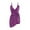 Purple, variant on Satin Silk Sexy Night Dress for Women Spaghetti Strap Front Waist Tie Knot Ruffle Hem Short Mini Dress Babydoll Chemise Lingerie