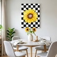 thumbnail image 6 of Canvas Wall Art Yellow Sunflower Canvas Art Print Fall Plant Black White Lattice Element Pictures Wall Decor for Living Room Bedroom Artwork Decorations Stretched Framed Ready to Hang 8"x12", 6 of 9
