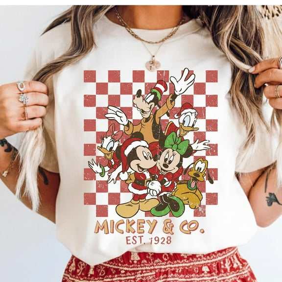 Comfort Colors Disney Mickey and Friends Christmas T-Shirt, Mickeyco Est 1928 Tee, Very Merry Xmas 2025 Shirt