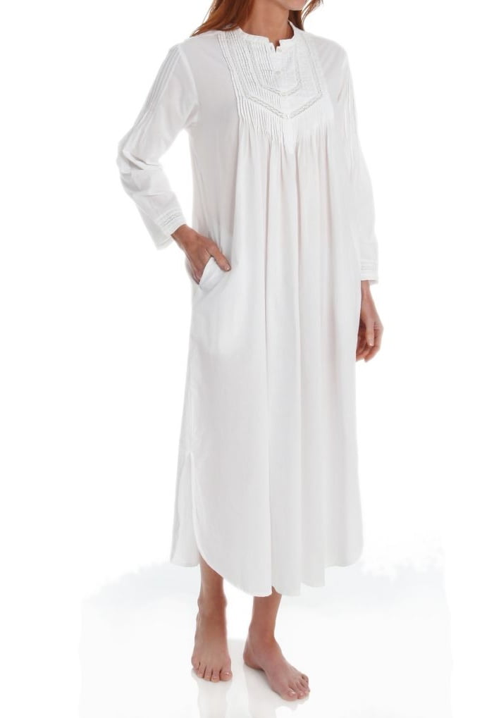 La Cera - Women's La Cera 1060G 100% Cotton Woven Long Sleeve Nightgown ...