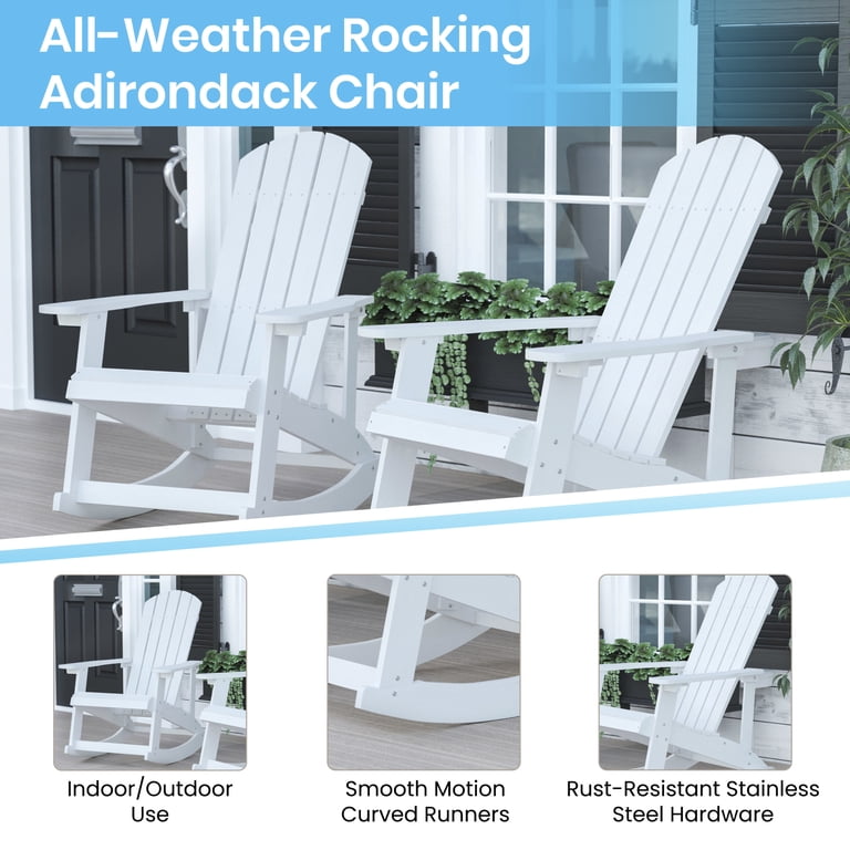 BizChair Set of 2 Commercial Grade All-Weather Poly Resin Wood