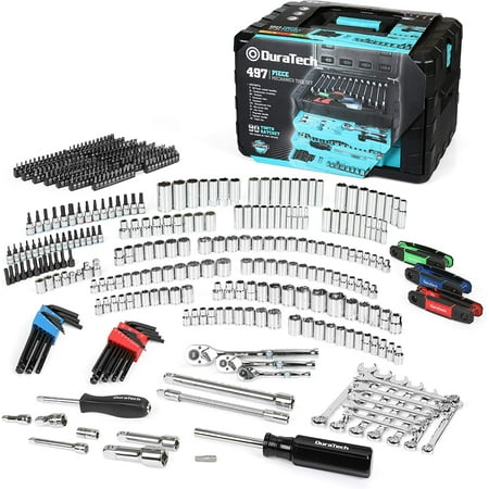 

luxury DURATECH 497-Piece Mechanics Tool Set Include SAE/Metric Sockets 90-Tooth Ratchet and Wrench Set in 3 Drawer Tool Box