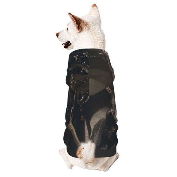 Honeii Medieval Knight And Dragon Print Small Dog Hoodies Pet Hooded Sweatshirts Fall Winter Puppy Cat Sweaters Warm Clothes for Small Dogs Outfits Costume-X-Small