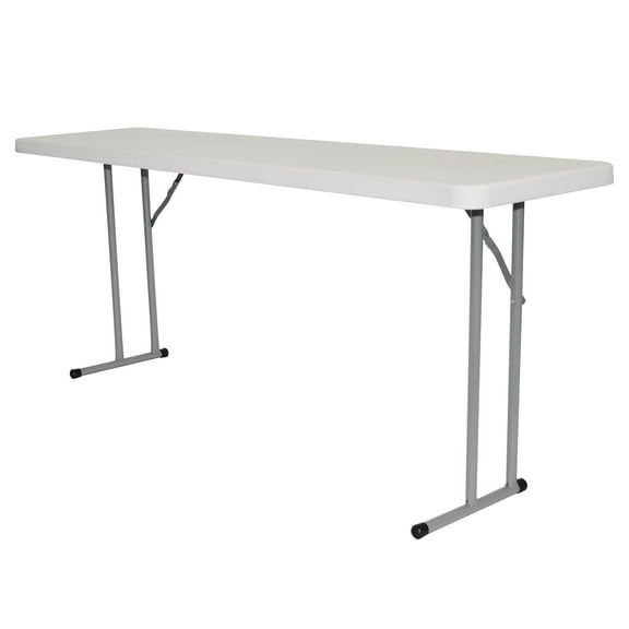 Rhino Plastic Table - 6' x 18" - White Granite