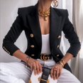 thumbnail image 1 of Elegante Blazer Chaquetas para Mujer Casual Trabajo de Negocios Oficina Abrigos Manga Larga Doble Botonadura Blazers Outwear XL, 1 of 3