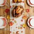 thumbnail image 4 of Fall Scarecrows Cotton Linen Rectangle Table Runners 13"x48", Thanksgiving Autumn Pumpkins Leaves Beige Coffee Table Runner Dresser Scarves Luxury Table Runners for Wedding Party Banquet Dinner Decor, 4 of 8