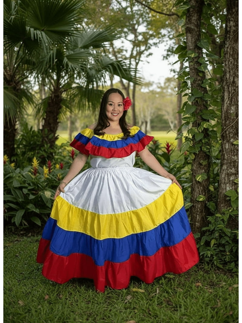 colombian embroidered dress Andrea Floral Dress