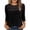 Black, variant on Vivianyo HD Women's Lace Trim 3/4 Sleeve Knit Top, Fall Ribbed Casual Blouse for Women Pullover Top, Women's Blue, Sizes S-2XL