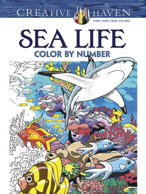 Creative Haven Coloring Books Creative Haven Sea Life Color By Number Coloring Book Paperback Walmart Com Walmart Com