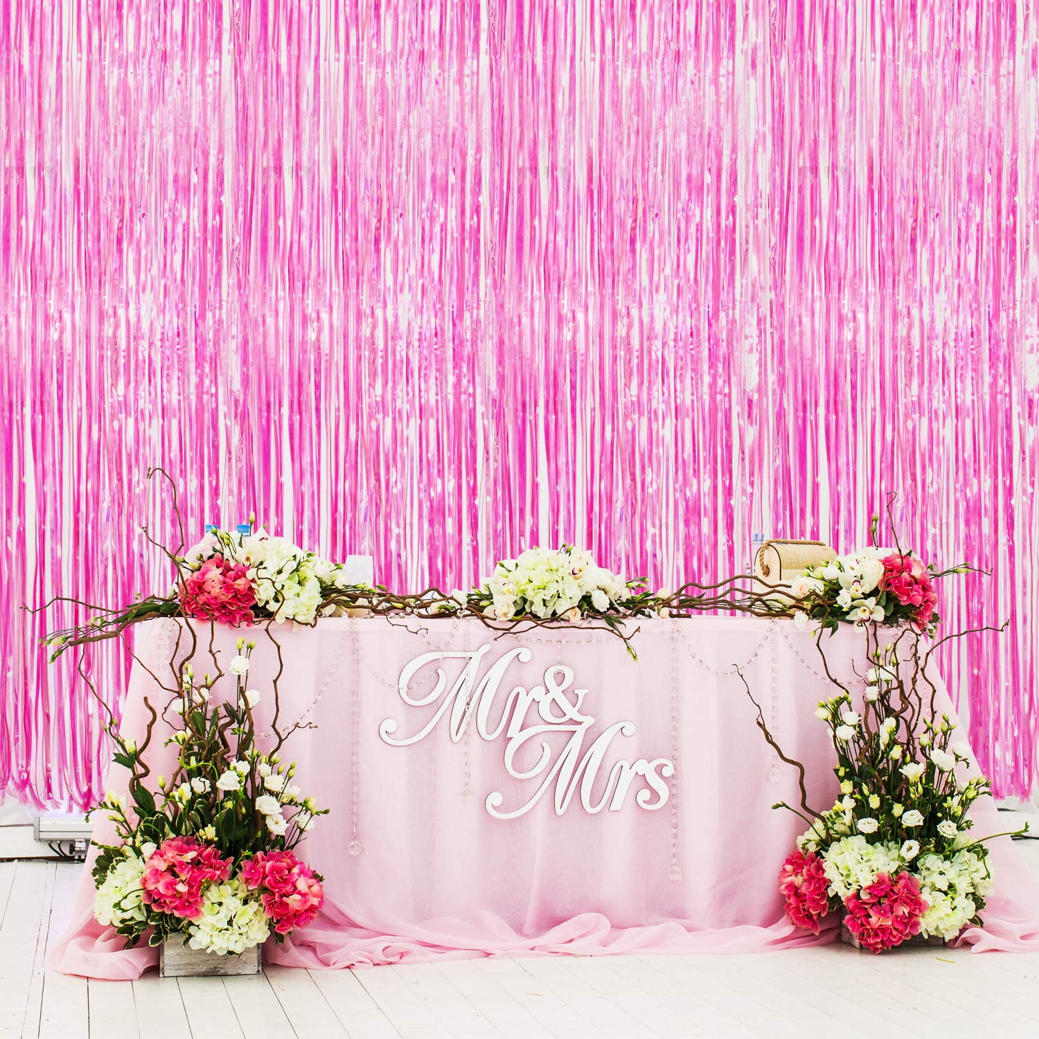 2/3Pcs Foil Fringe Curtain Door Curtain Metallic Tinsel Photo Backdrop