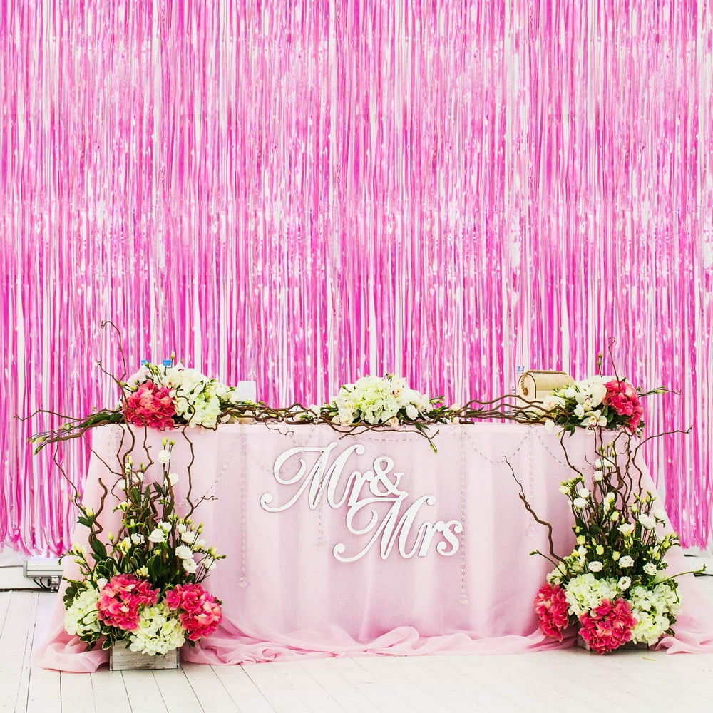 2/3Pcs Foil Fringe Curtain Door Curtain Metallic Tinsel Photo Backdrop