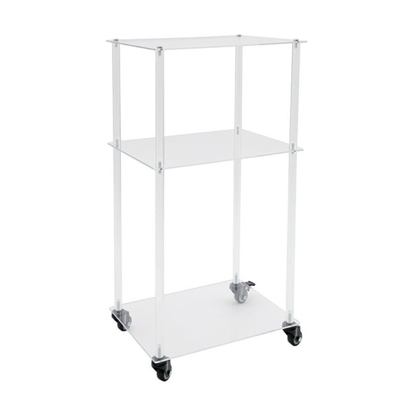 Clear Acrylic Printer Stand with 3 Tiers, 4  Wheels (1 with Brake), Stylish and Functional for Home and Office Organization