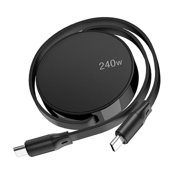 Type C Charger Cord Retractable Design 240W Fast Charging 480Mbps Transfer Speed