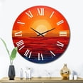 thumbnail image 3 of Designart "Sunset in Orange and Yellow Gold III" Landscapes Oversized Wall Clock, 3 of 5