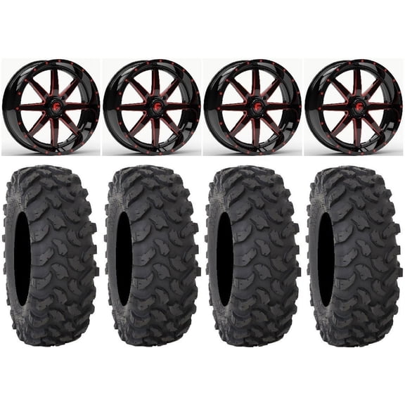 Fuel Maverick Red 20" Wheels 35" XTR370 Tires Polaris RZR XP 1000 / PRO XP / Ranger XP 900/1000