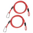 thumbnail image 1 of Cable de Seguridad con Ganchos y Bucles [2Pcs] - 6.56ft / 78.7 Pulgadas Cable de Seguridad para Candado de Equipaje de Acero Inoxidable para Bicicletas y Equipaje - [Rojo], 1 of 6