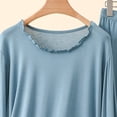 thumbnail image 4 of Wensltd Women's Summer Pajama Set Short Sleeve Notch Collar Tops and Elastic Waist Shorts 2 Piece, 4 of 6