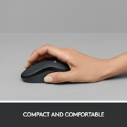 Logitech Silent Wireless Mouse, 2.4 GHz with USB Receiver, 1000 DPI Optical Tracking, Black, Walmart Exclusive
