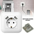thumbnail image 2 of Dual USB Port 5V 2A Electric Wall Charger Adapter EU Plug Socket Switch Power Dock Station Charging Outlet Panel, 2 of 11