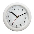 thumbnail image 3 of Reloj de baño sin tictac, ligero, minimalista, resistente al agua, con ventosa Blanco, 3 of 9