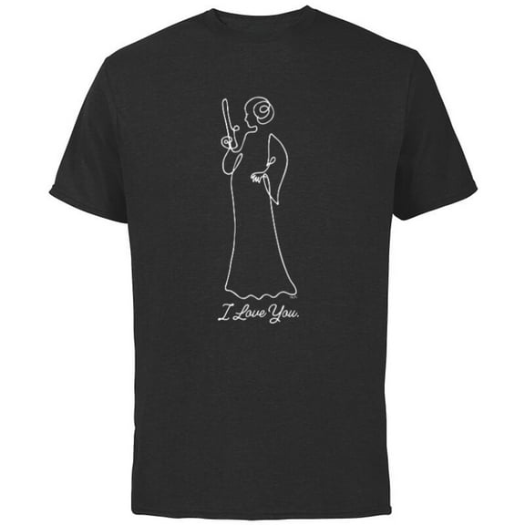 Star Wars Princess Leia I Love You Couples Valentine’s Day - Short Sleeve Cotton T-Shirt for Adults - Customized-Royal Heather