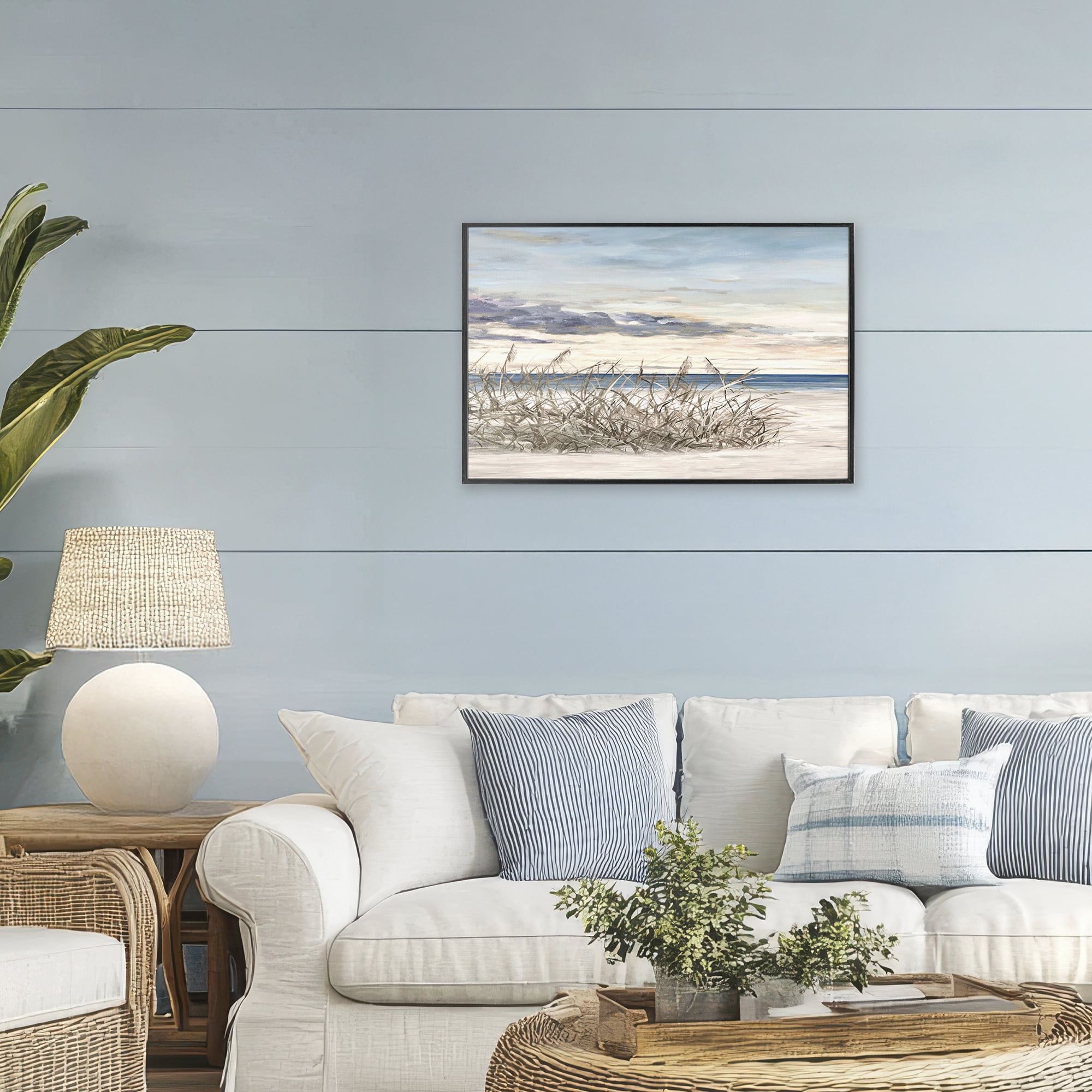 Stupell Industries Windy Beaches Landscape Black Framed Giclee Art, design by Julie DeRice