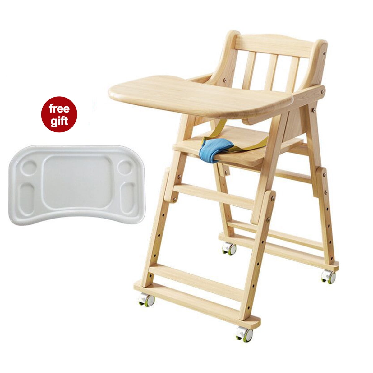 New Restaurant Style Wooden High Chair with safety belt SOLID WOOD $10 Rebate 
