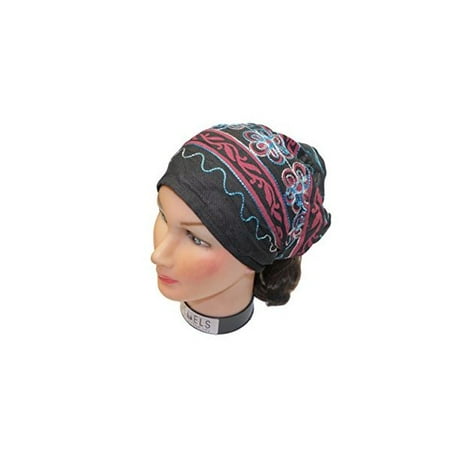 Floral Print Headband Floral Band Embroidery Headbands / Head wrap / Yoga Headband / Head Sarf / Best Looking Head Band for Sports or Fashion, or Exercise (Black) ()