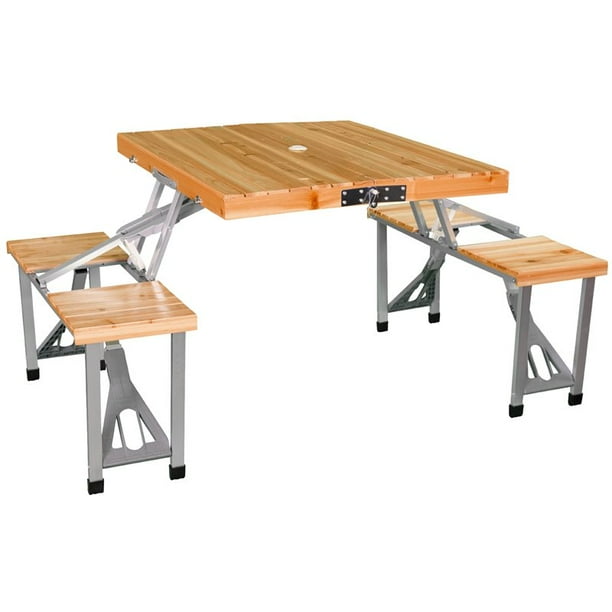 Leisure Season PFT12 Portable Folding Picnic Table Walmart