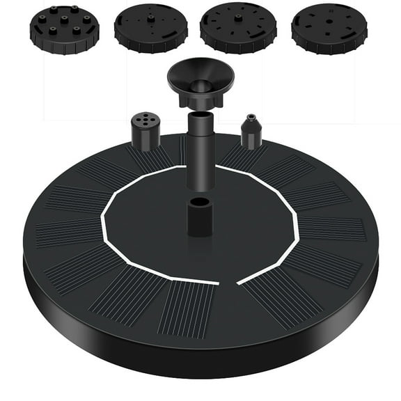 KMSS Solar Water Fountain Pump Bird Bath Solar Water Pump Fountain with Light Waterproof for Pond, Pool, Garden, Fish Tank (5.07/6.24 inch)