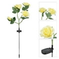 thumbnail image 4 of Outdoor Flower Lamp, Beautiful Gentle Lighting Solar Rose Light Automatic 4 Head IP65 Waterproof  For Courtyard For Garden Yellow + Color Light LED, 4 of 8