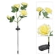 thumbnail image 1 of Lámpara LED de rosas para exteriores, lámpara solar de rosas, lámpara de paisaje de 4 flores, luz solar con flores de primera línea, 1 of 12