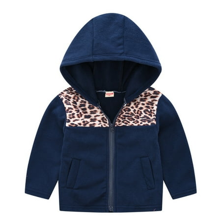 

Winter Savings Clearance! Dezsed Jacket For Kids Boy Fashion Casual Leopard Patchwork Jacket Fleece Hooded Coats With Zipper Girls Winter Jackets And Coats Children Outerwear Kids Clothes 3-8 Years