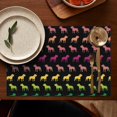 thumbnail image 4 of Rainbow Puppy Summer Placemats Table Placemats Set Of 6-Linen Kitchen Washable Placemats Table Mats 11.8"x17.7"Non-Slip Heat Resistant, 4 of 5