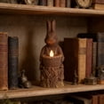 thumbnail image 4 of Vintage Brown Easter Bunny LED Candle Figurine, Flickering Flameless Light Decor for Mantel, Shelf and Tabletop, Perfect for Spring and Easter Holiday Atmosphere, Safe and Easter Decor, 7.9in, Brown, 4 of 6