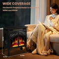 thumbnail image 6 of KISSAIR 25'' Electric Fireplace Heater, Overheat Protection Design, 3D Realistic Flame Effect, Independent Remote Control Fireplace, 500W/1500W, BLACK, 6 of 8