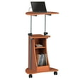 thumbnail image 3 of Techni Mobili Cadmus Sit-to-Stand Rolling Laptop Cart with Storage in Wood Grain RTA-B002-WG01, 3 of 10