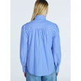 thumbnail image 3 of Free Assembly Women's Cotton Tie Neck Blouse with Long Puff Sleeves, Sizes XS-XXL, 3 of 5
