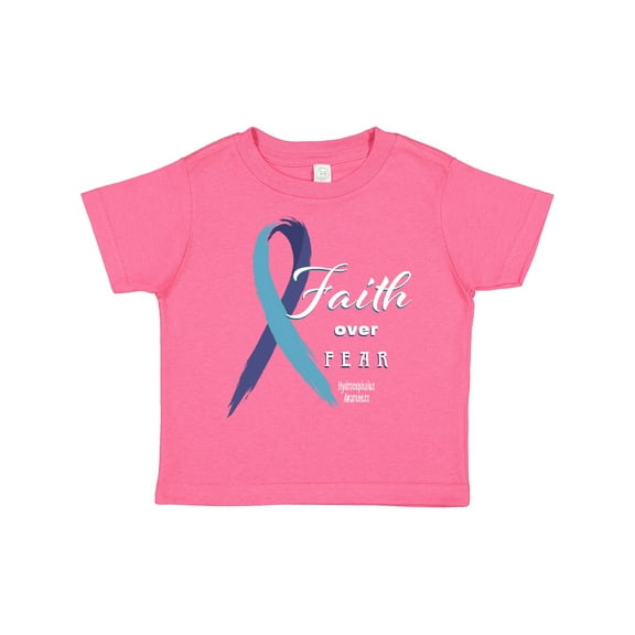 Inktastic Faith over Fear Hydrocephalus Awareness with Blue Ribbon Boys or Girls Toddler T-Shirt