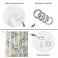 thumbnail image 5 of Spring Meadow Blooms Waterproof Fabric Shower Curtain, Teal Yellow Botanical Waterproof Fabric Shower Curtain for Bathroom Curtains Bathtubs Hotel Washable Shower Curtains with 12 Hooks Stall 54x78in, 5 of 8