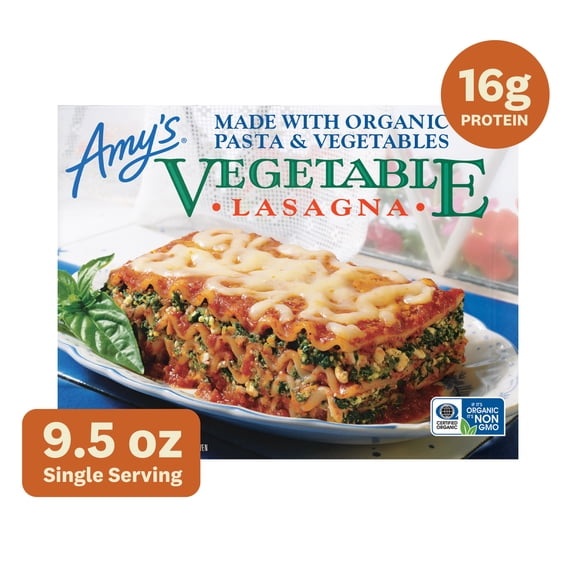 Amy's Frozen Meals, Vegetable Lasagna, Microwave Meals, 9.5 oz