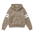 thumbnail image 5 of Kttectoa Jackets for Women Zip up Varsity Striped Hoodies Casual Long Sleeve Coat with Pockets Oversized Fall Winter Outfit, 5 of 5