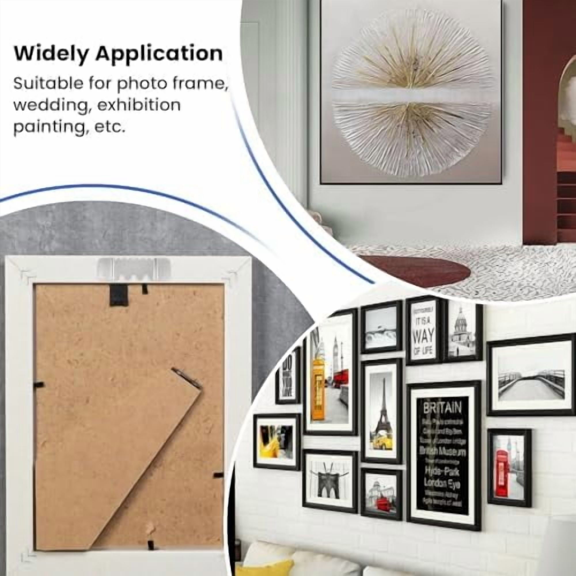 6PCS Large Sawtooth Picture Hangers Supports 300 lbs Heavy Duty Picture Hanging Hardware Picture Frame Bracket with Screws, Painting Hanging Accessories for Heavy Decorations(Silver)