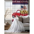 thumbnail image 4 of Sheer Curtains 63 Inch Length, Independence Day Semi Sheer Curtains Light Filtering Window Treatment, Red Truck Flag Sunflowers Wooden Grain Privacy Voile Drapes for Living Room Bedroom 52x63 Inch, 4 of 7