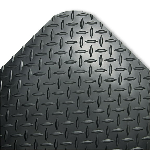 Crown Industrial Deck Plate Anti-Fatigue Mat, Vinyl, 24 x 36, Black -CWNCD0023DB