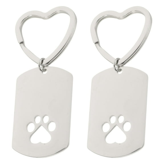 HOMEMAXS 2pcs Dog Paw Keychain Cremation Keyring Jewelry Urn Memorial Ash Holder Pendant With Paw Print Stainless Steel Keepsake For Dog Cat Pet Ashes