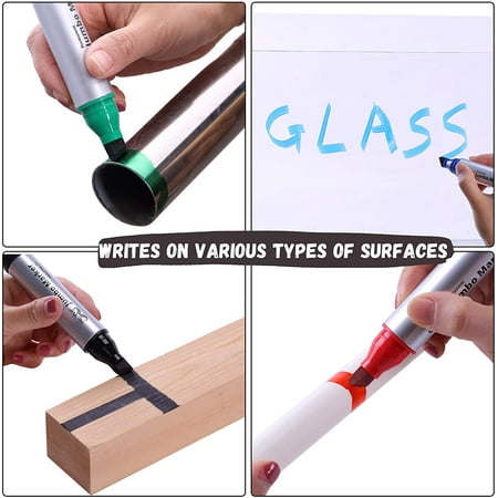 Mr. Pen- Jumbo Permanent Markers, 4 Pack, Assorted Color, Chisel Tip, Large Permanent Markers