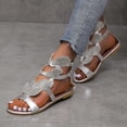 thumbnail image 4 of Women’s Rhinestone Butterfly Cutout Flat Gladiator Sandals, Elastic Ankle Strap Open Toe Daily Dress Shoes, 4 of 6